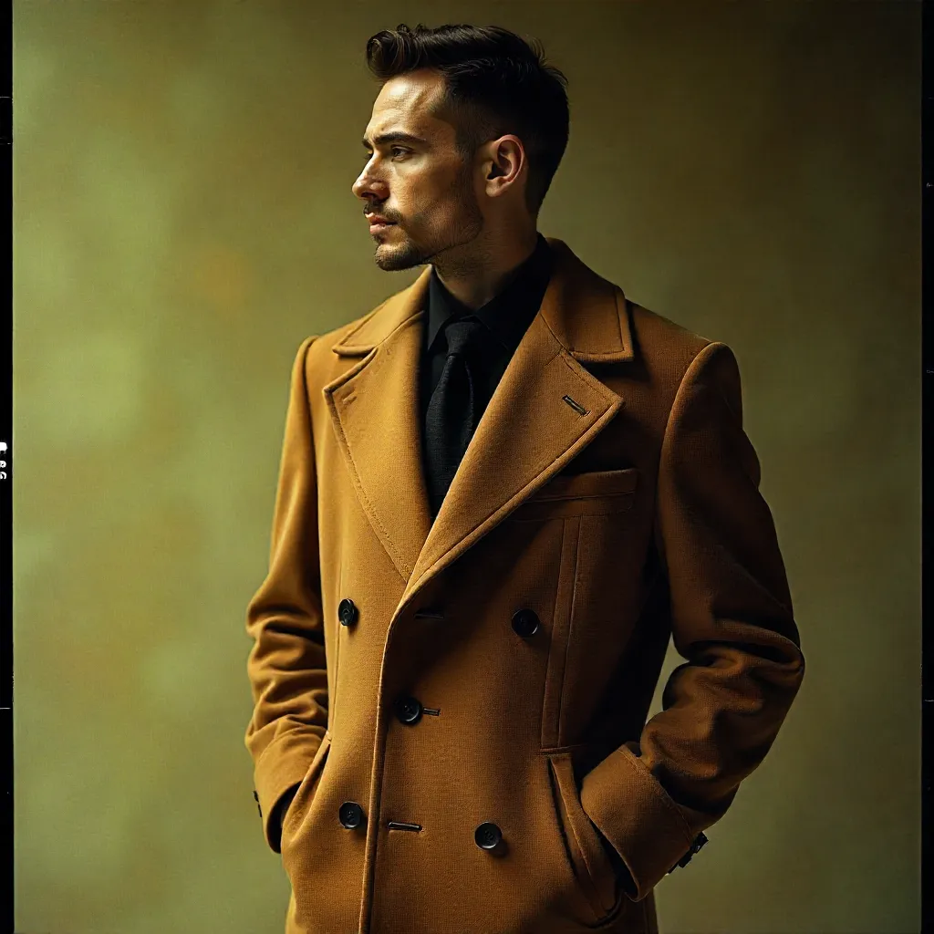 Bespoke camel overcoat