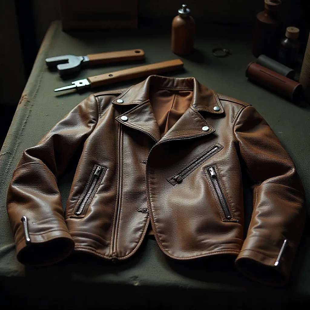 Vintage leather jacket restoration